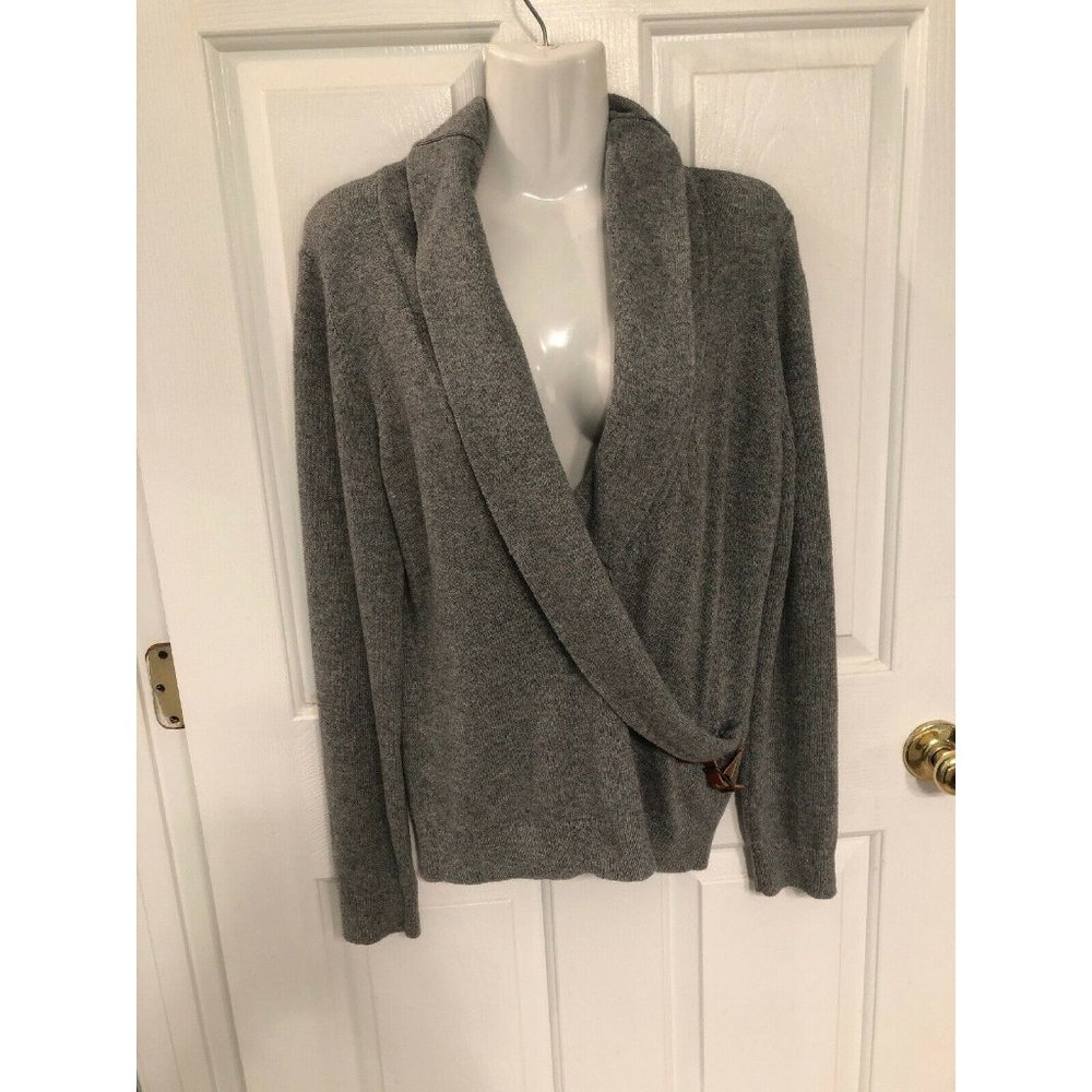 Lands' End Sweater Gray Shawl Collar Women's Small
